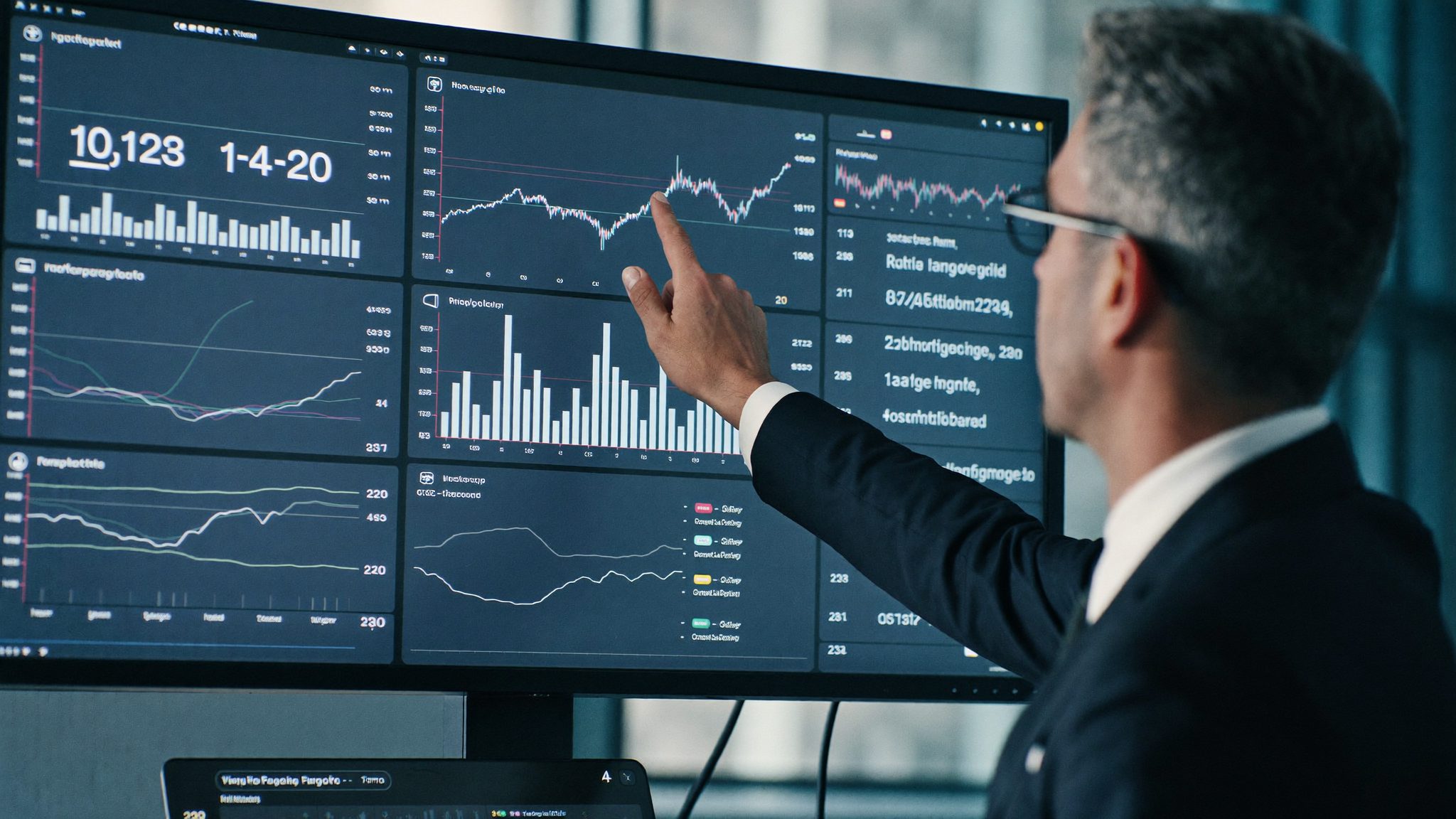 Financial planning charts and analysis on a desk